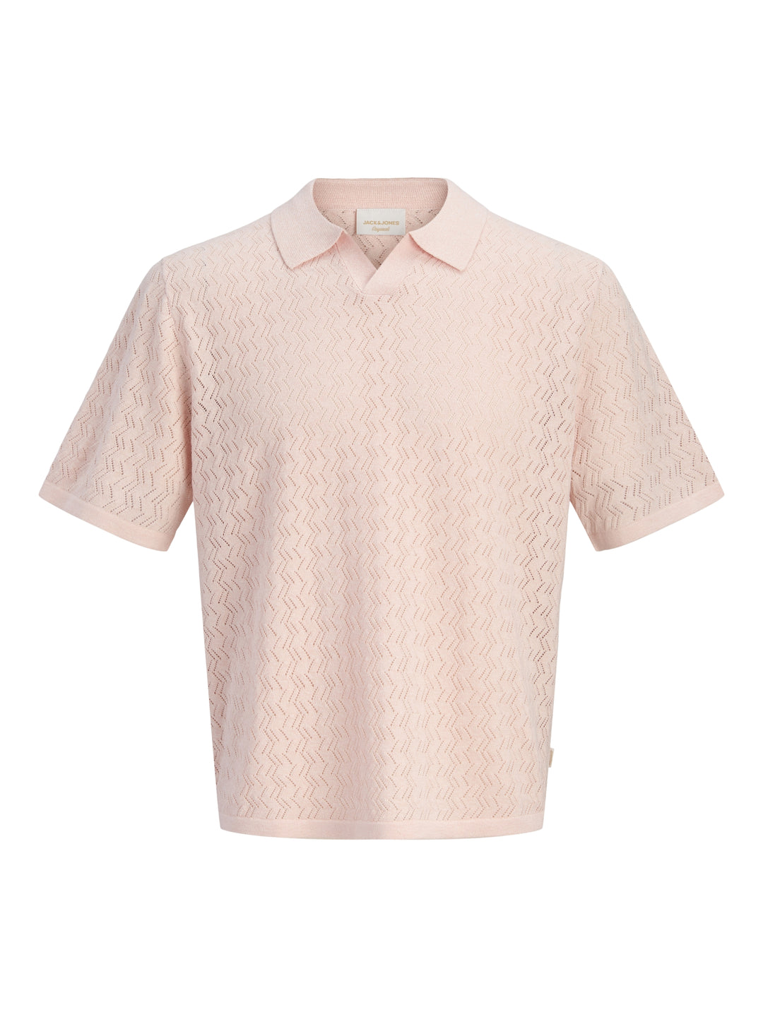 JORTYLER KNIT SS SPLIT NECK POLO SN, Peach Melba 177319 Bild 1