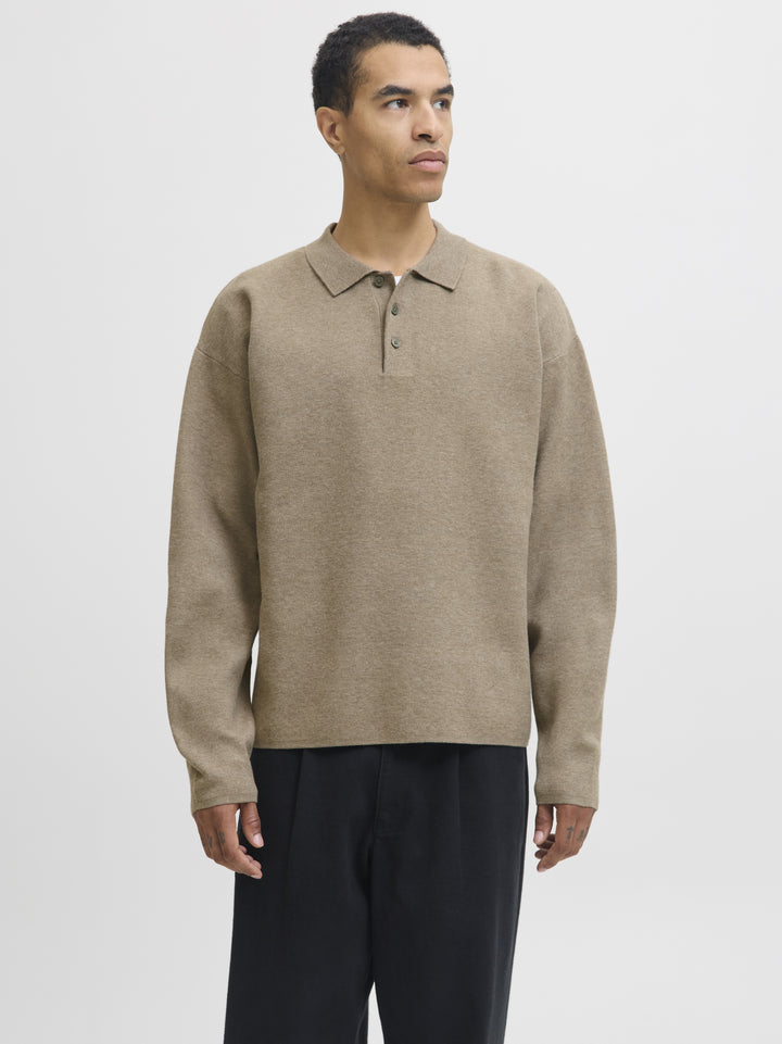 JPRBLABRADFORT KNIT POLO, Brindle/Melange 176539001 Bild 2