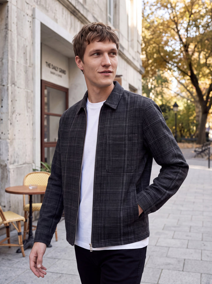 JPRBLACOOPER L/S OVERSHIRT, Black/Check 178012001 Bild 3