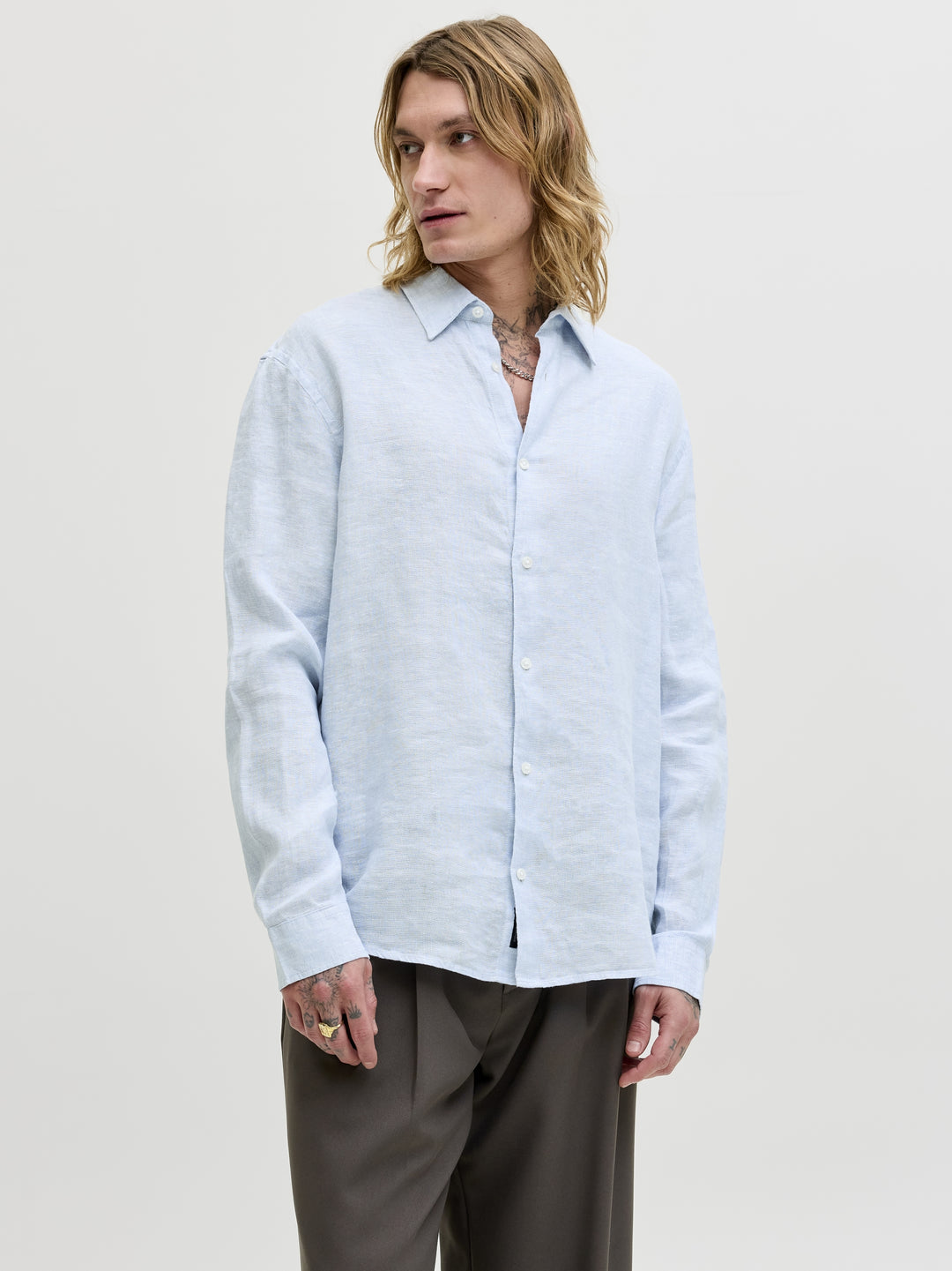 JPRBLALAWRENCE LINEN LS SHIRT SN, Chambray Blue 175780 Bild 2