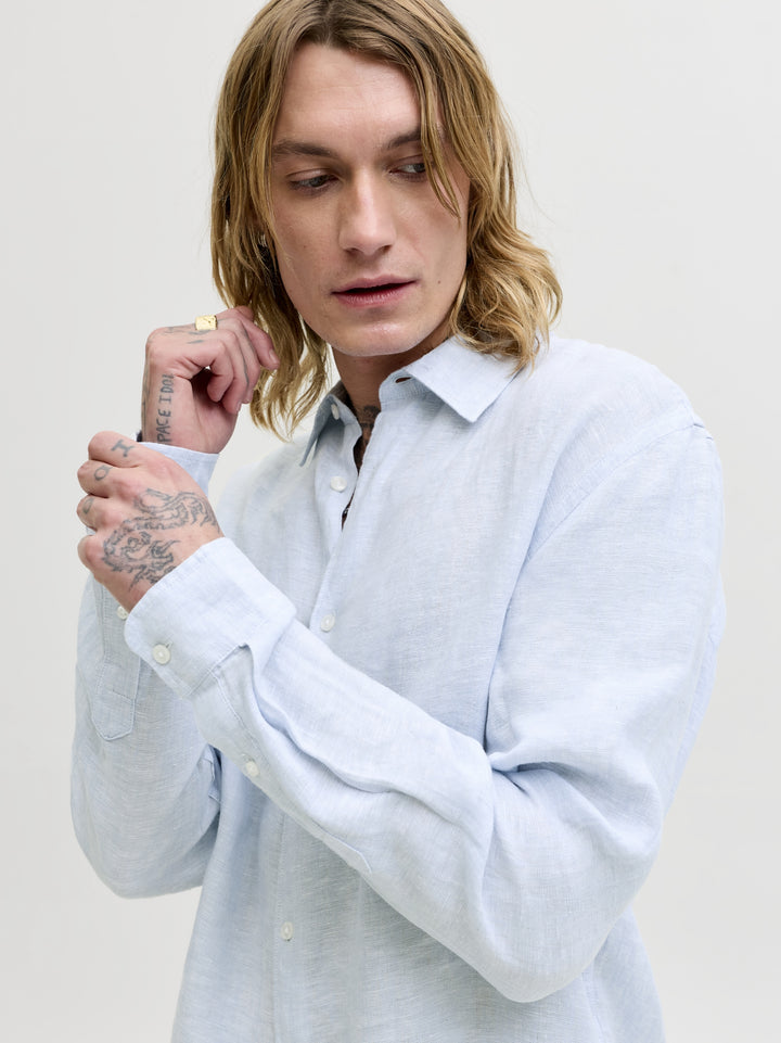 JPRBLALAWRENCE LINEN LS SHIRT SN, Chambray Blue 175780 Bild 3