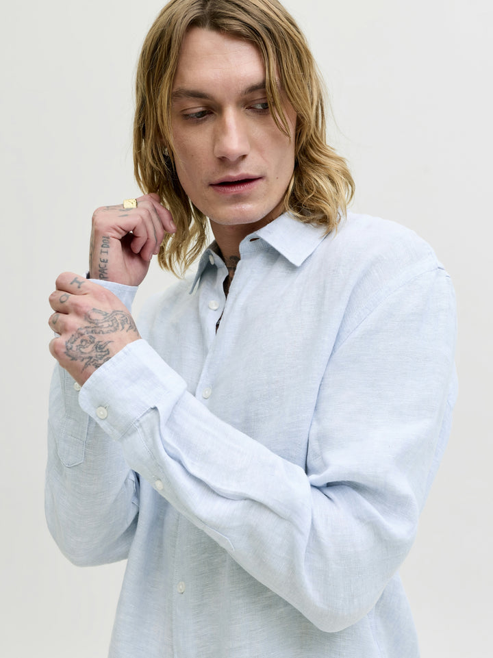 JPRBLALAWRENCE LINEN LS SHIRT SN, Chambray Blue 175780 Bild 3