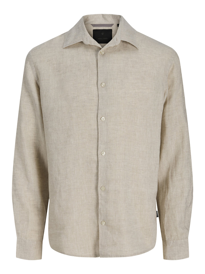 JPRBLALAWRENCE LINEN LS SHIRT SN, Silver Lining 176688 Bild 1