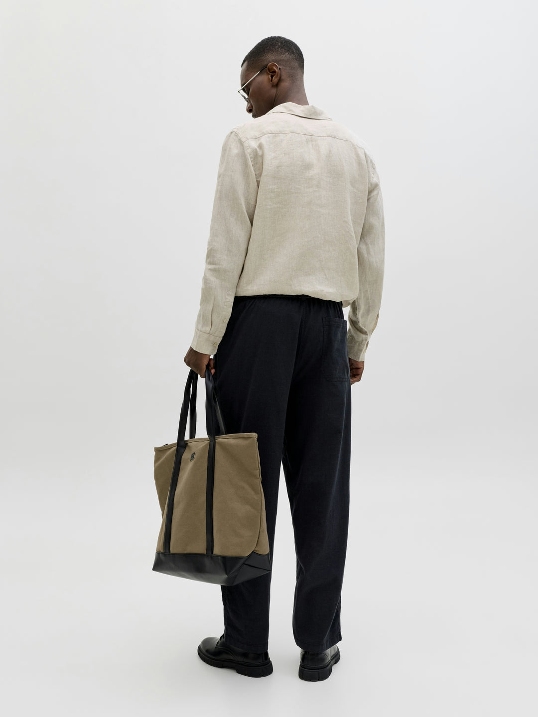 JPRBLALAWRENCE LINEN LS SHIRT SN, Silver Lining 176688 Bild 4