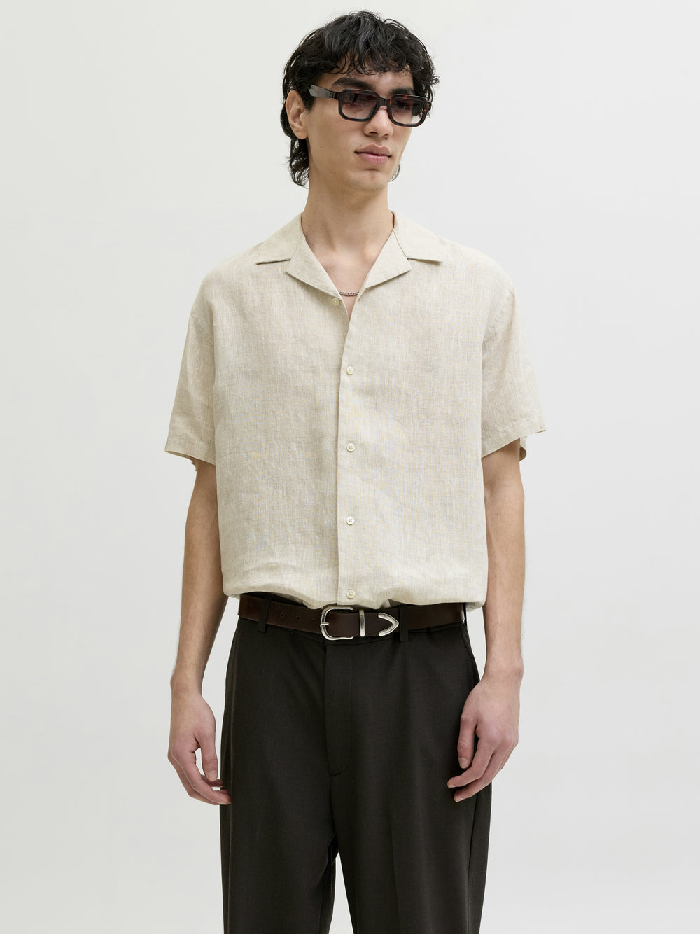 JPRBLALAWRENCE LINEN RESORT S/S SHI, Silver Lining/RELAXED FIT 176688001 Bild 2