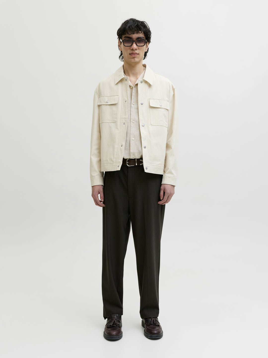 JPRBLALAWRENCE LINEN RESORT S/S SHI, Silver Lining/RELAXED FIT 176688001 Bild 4