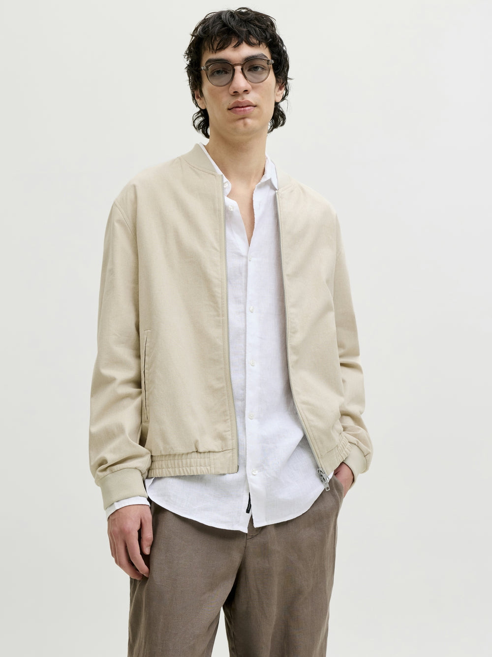 JPRBLALEISTER LINEN BLEND BOMBER JK, Ancient Scroll/MELANGE 302781001 Bild 2