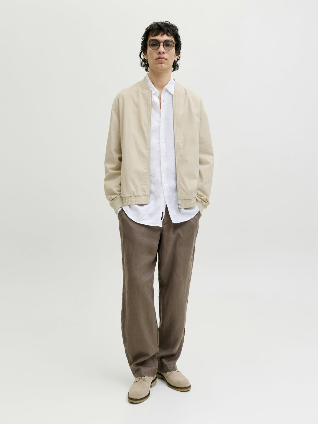 JPRBLALEISTER LINEN BLEND BOMBER JK, Ancient Scroll/MELANGE 302781001 Bild 4