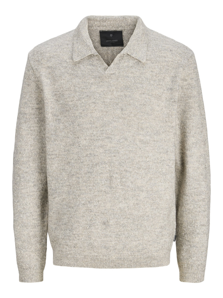 JPRBLATANNER KNIT SPLIT NECK, Medium Grey Melange 179087 Bild 1