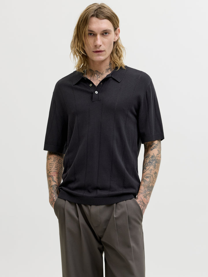 JPRBLAWILLIAM STRUCTURE KNIT POLO S, Black 178012 Bild 2