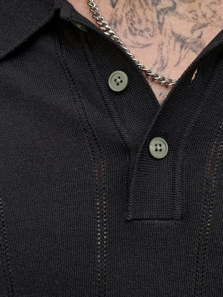 JPRBLAWILLIAM STRUCTURE KNIT POLO S, Black 178012 Bild 3