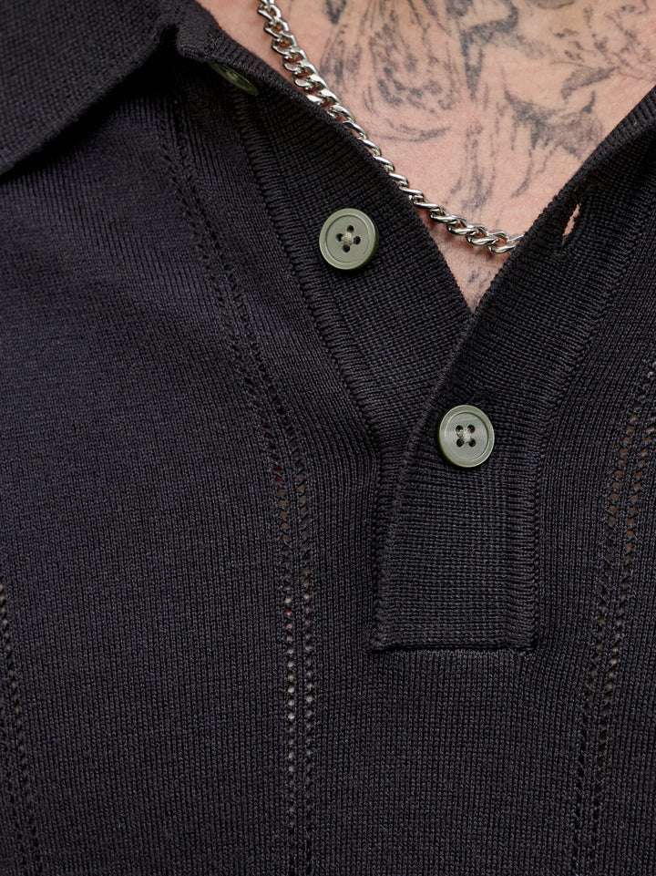 JPRBLAWILLIAM STRUCTURE KNIT POLO S, Black 178012 Bild 3