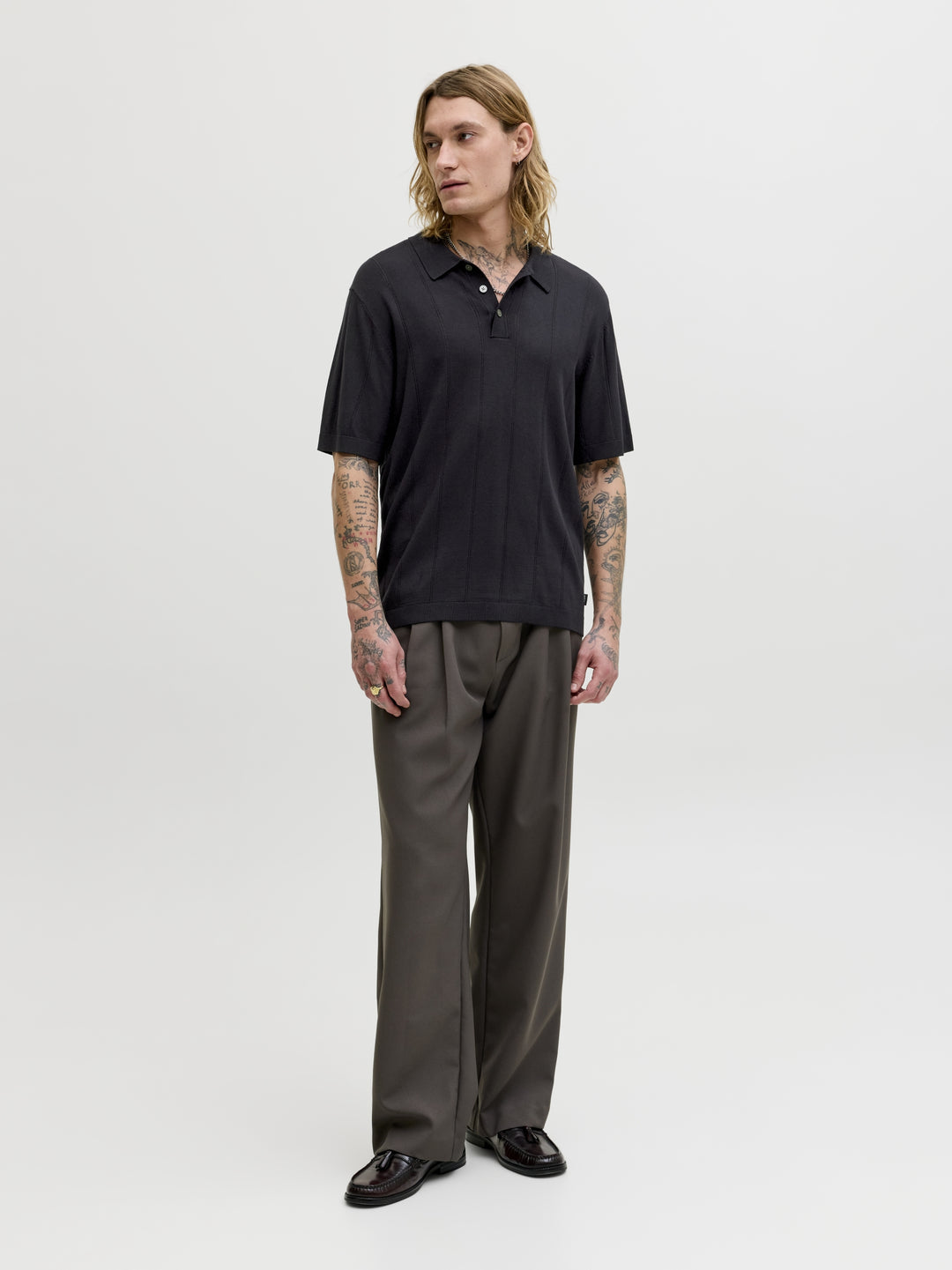 JPRBLAWILLIAM STRUCTURE KNIT POLO S, Black 178012 Bild 6