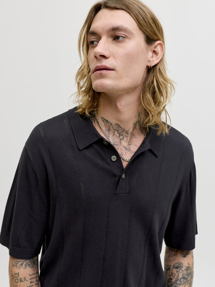 JPRBLAWILLIAM STRUCTURE KNIT POLO S, Black 178012 Bild 7