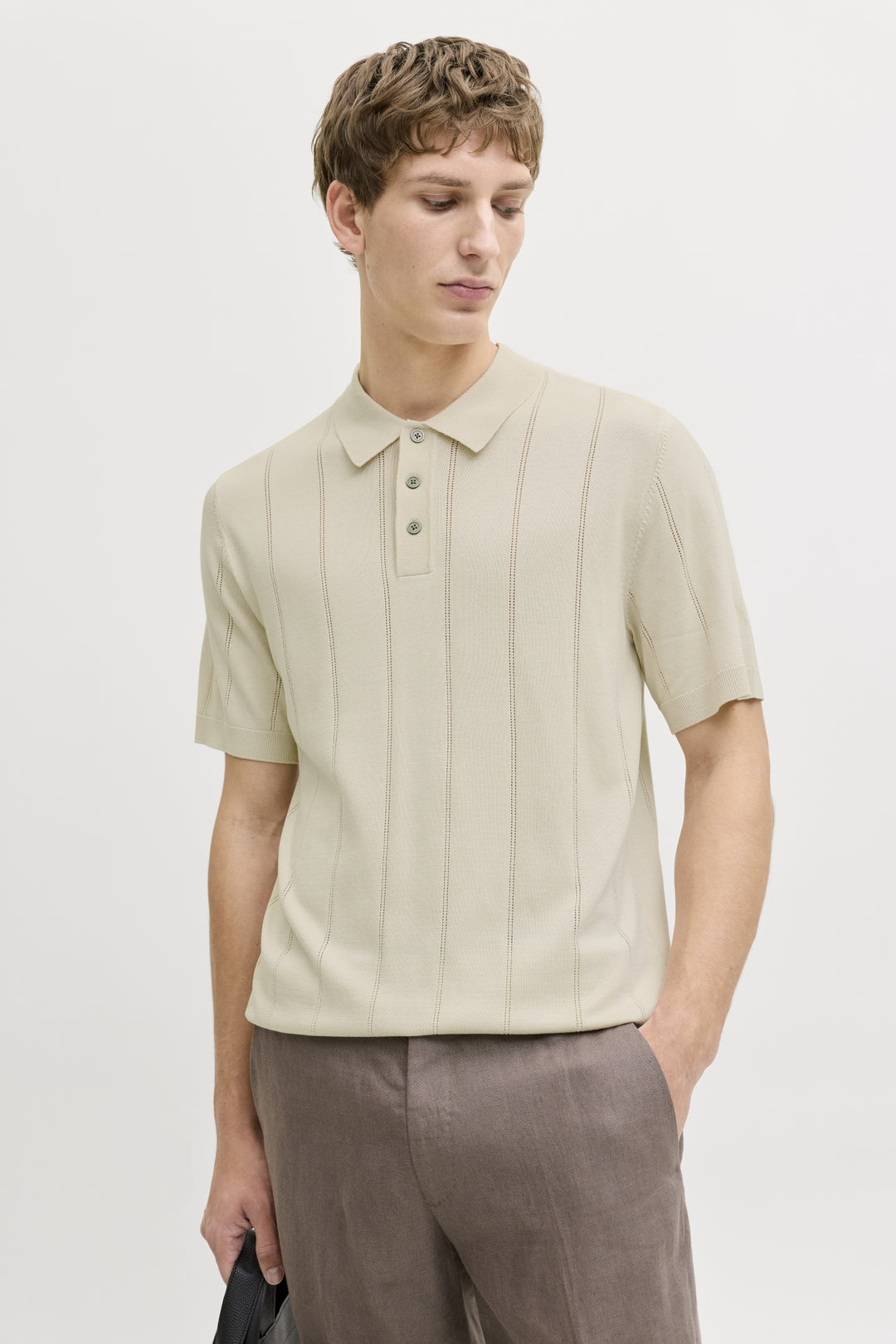 JPRBLAWILLIAM STRUCTURE KNIT POLO S, Ancient Scroll 302781 Bild 8