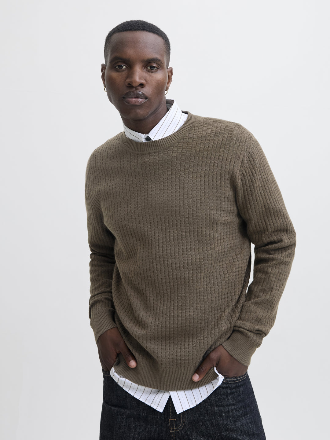 JPRBLUBARKLEY KNIT CREW NECK CH LN, Crocodile/Twist/Zizag structure 218770004 Bild 7