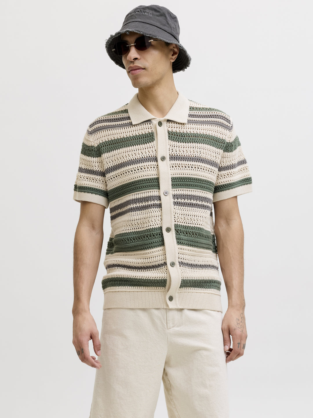JPRBLUHAMILTON BUTTON THROUGH POLO, Laurel Wreath/Sea Pearl 176342002 Bild 2