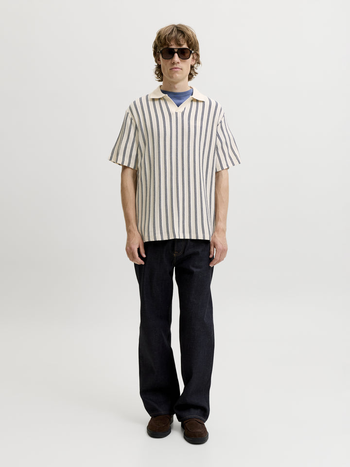 JPRBLUHARRY SS SPLIT NECK POLO SN, Cloud Dancer/NAVY 177642006 Bild 6