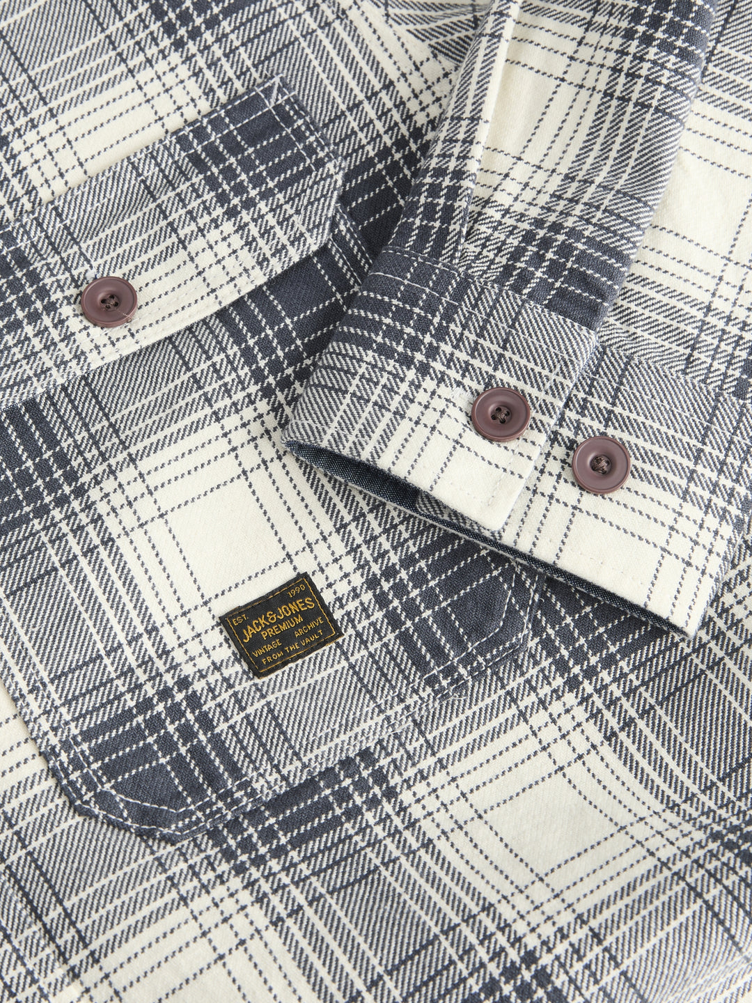 JPRBLUIVY CHECK L/S OVERSHIRT SN, Dark Navy 175697 Bild 4