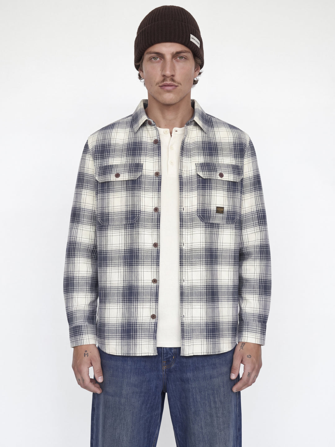 JPRBLUIVY CHECK L/S OVERSHIRT SN, Dark Navy 175697 Bild 6