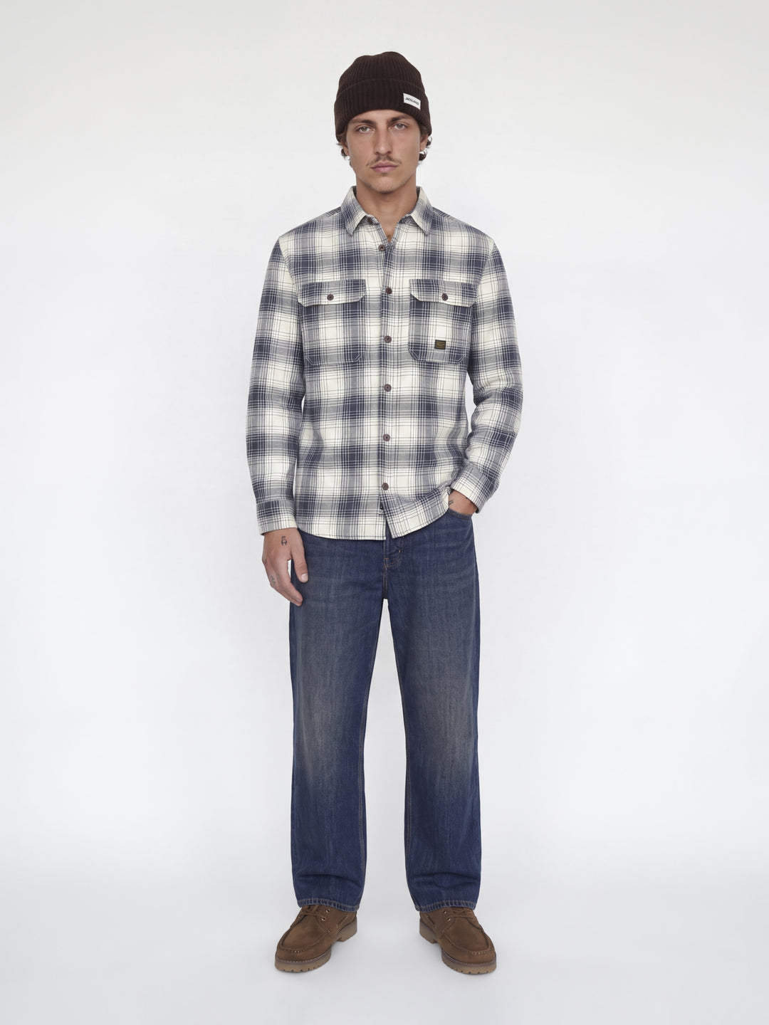 JPRBLUIVY CHECK L/S OVERSHIRT SN, Dark Navy 175697 Bild 8