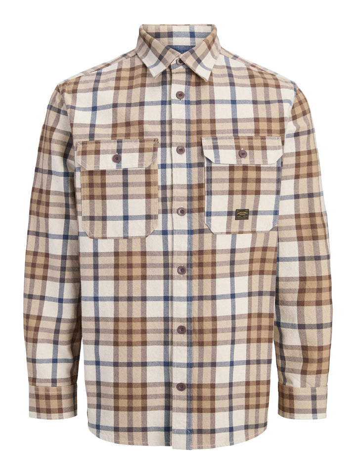 JPRBLUIVY CHECK L/S OVERSHIRT SN, Plaza Taupe 176656 Bild 1