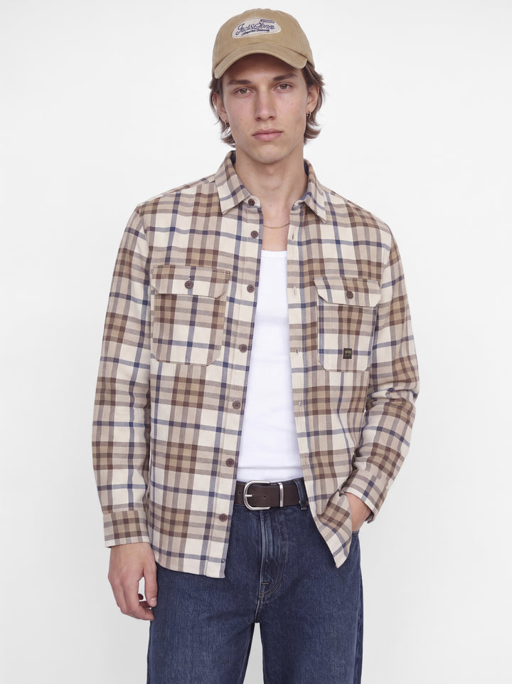 JPRBLUIVY CHECK L/S OVERSHIRT SN, Plaza Taupe 176656 Bild 3