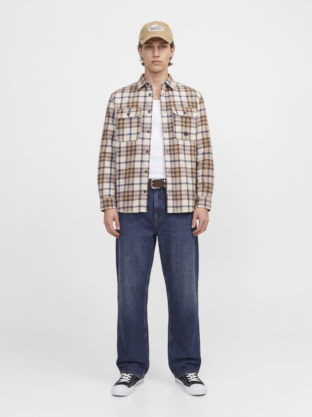JPRBLUIVY CHECK L/S OVERSHIRT SN, Plaza Taupe 176656 Bild 4