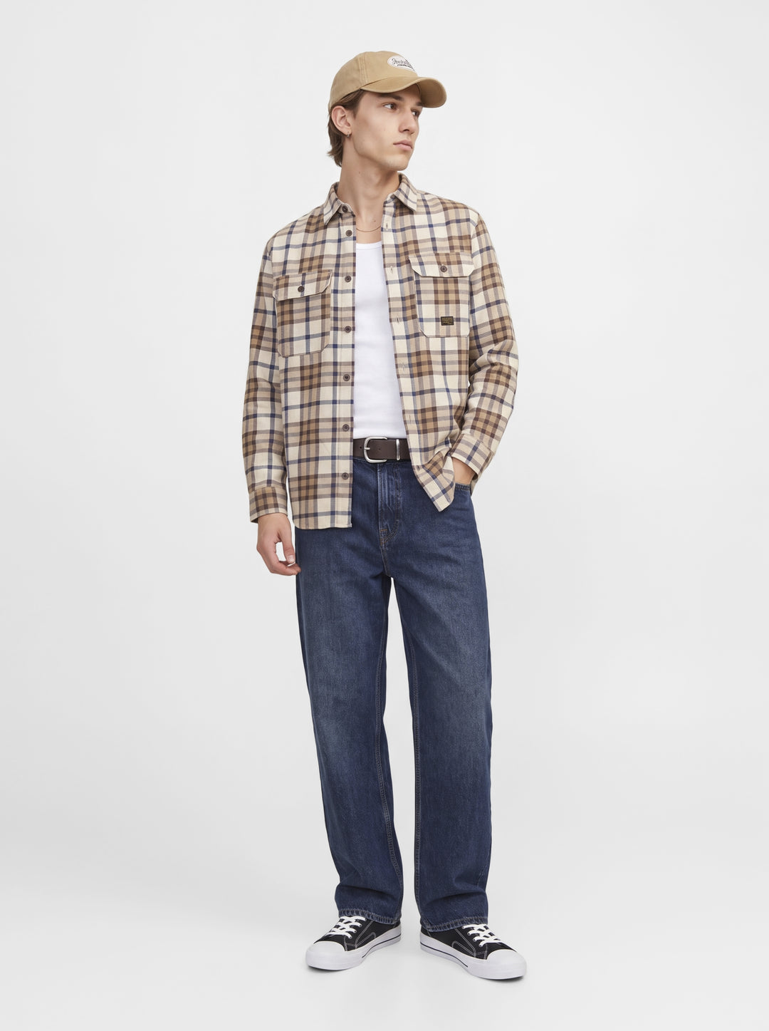 JPRBLUIVY CHECK L/S OVERSHIRT SN, Plaza Taupe 176656 Bild 6