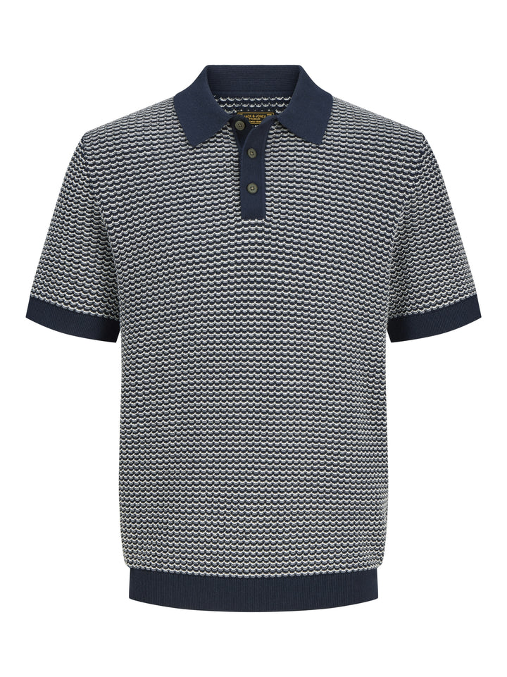 JPRBLUKINGSLEY KNIT POLO SS LN, Sky Captain/Twist 175917007 Bild 1