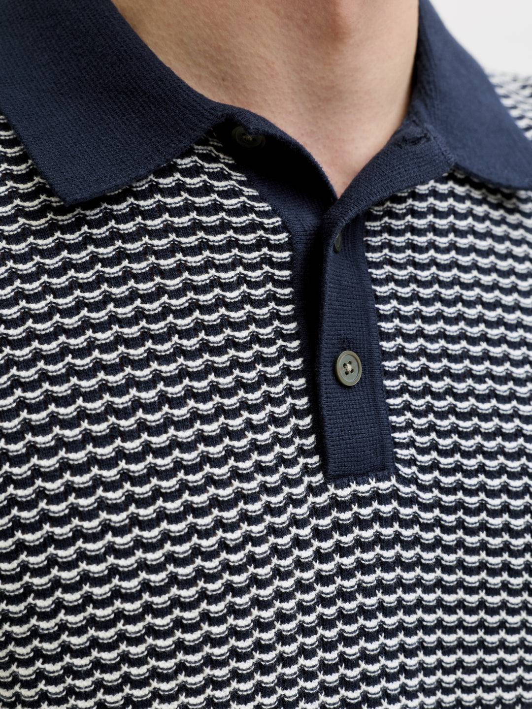 JPRBLUKINGSLEY KNIT POLO SS LN, Sky Captain/Twist 175917007 Bild 3