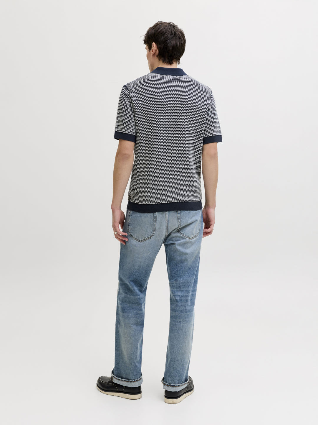 JPRBLUKINGSLEY KNIT POLO SS LN, Sky Captain/Twist 175917007 Bild 4