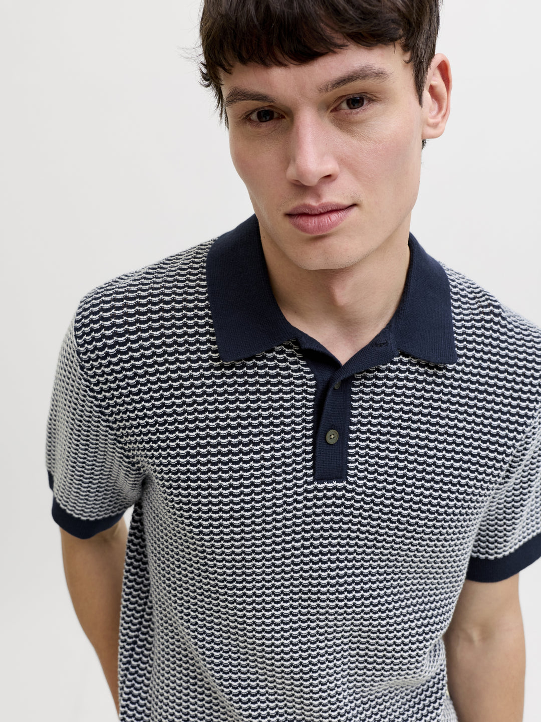 JPRBLUKINGSLEY KNIT POLO SS LN, Sky Captain/Twist 175917007 Bild 5