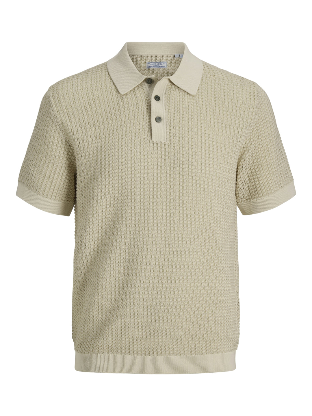 JPRBLUKINGSLEY KNIT POLO SS LN, Whitecap Gray/Twist 177610007 Bild 1
