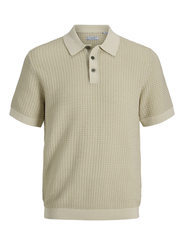 JPRBLUKINGSLEY KNIT POLO SS LN, Whitecap Gray/Twist 177610007 Bild 1