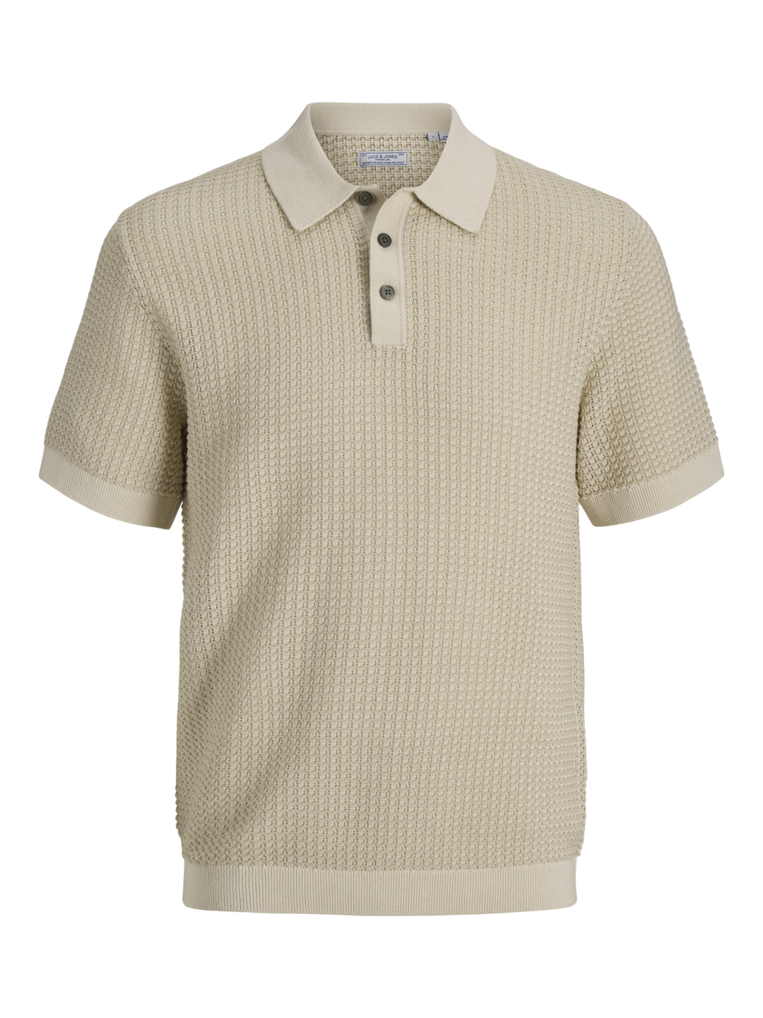 JPRBLUKINGSLEY KNIT POLO SS LN, Whitecap Gray/Twist 177610007 Bild 1