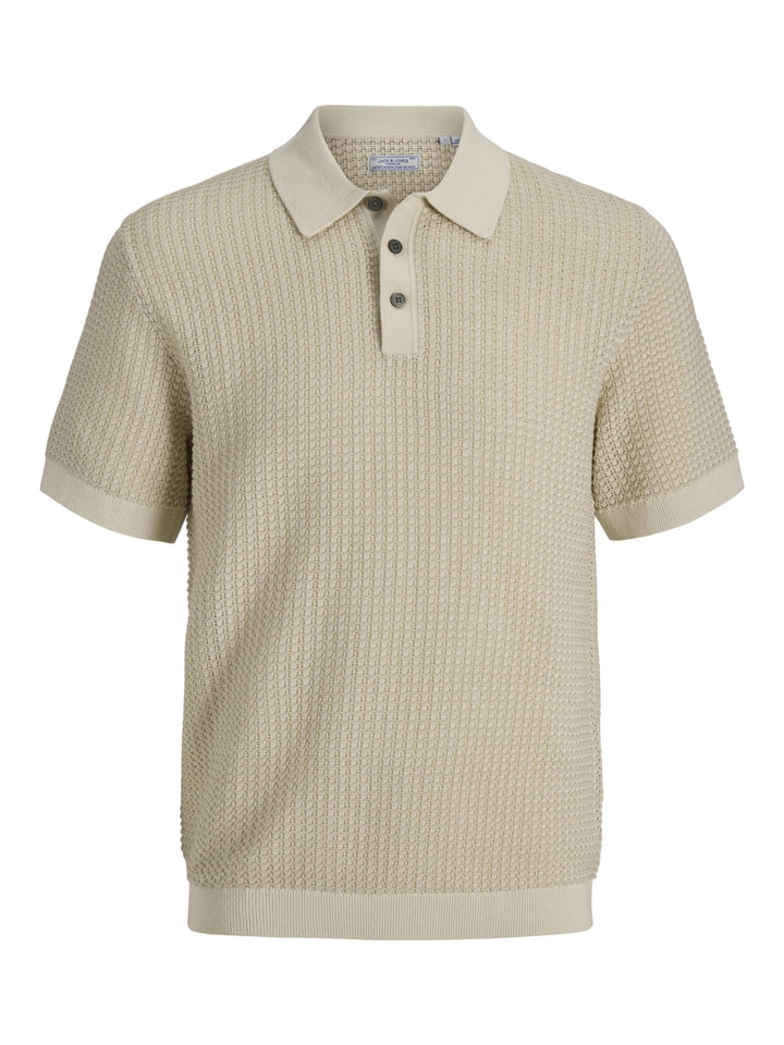 JPRBLUKINGSLEY KNIT POLO SS LN, Whitecap Gray/Twist 177610007 Bild 1