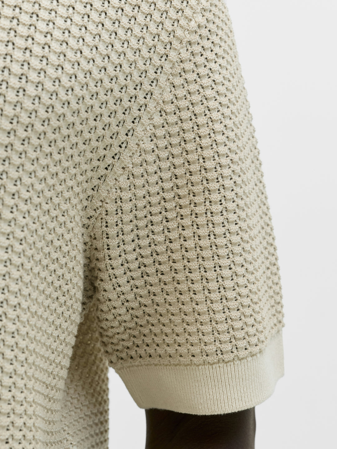 JPRBLUKINGSLEY KNIT POLO SS LN, Whitecap Gray/Twist 177610007 Bild 5