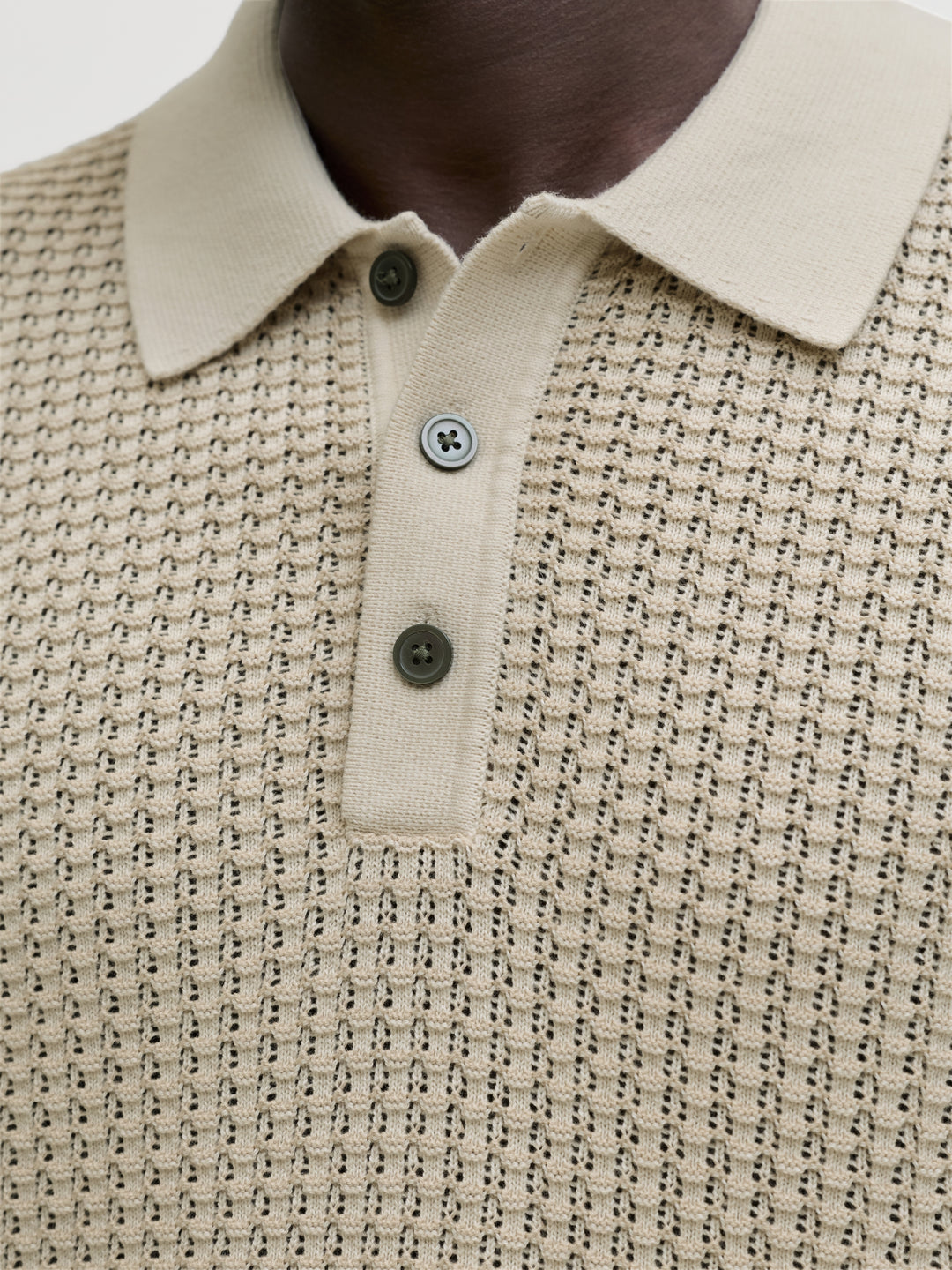 JPRBLUKINGSLEY KNIT POLO SS LN, Whitecap Gray/Twist 177610007 Bild 5