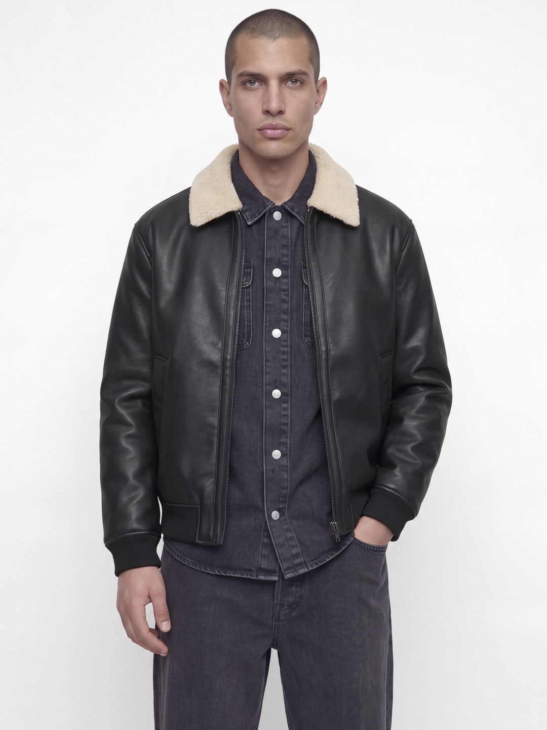 JPRBLULUKE BOMBER JACKET SN, Black/PU 178012001 Bild 3