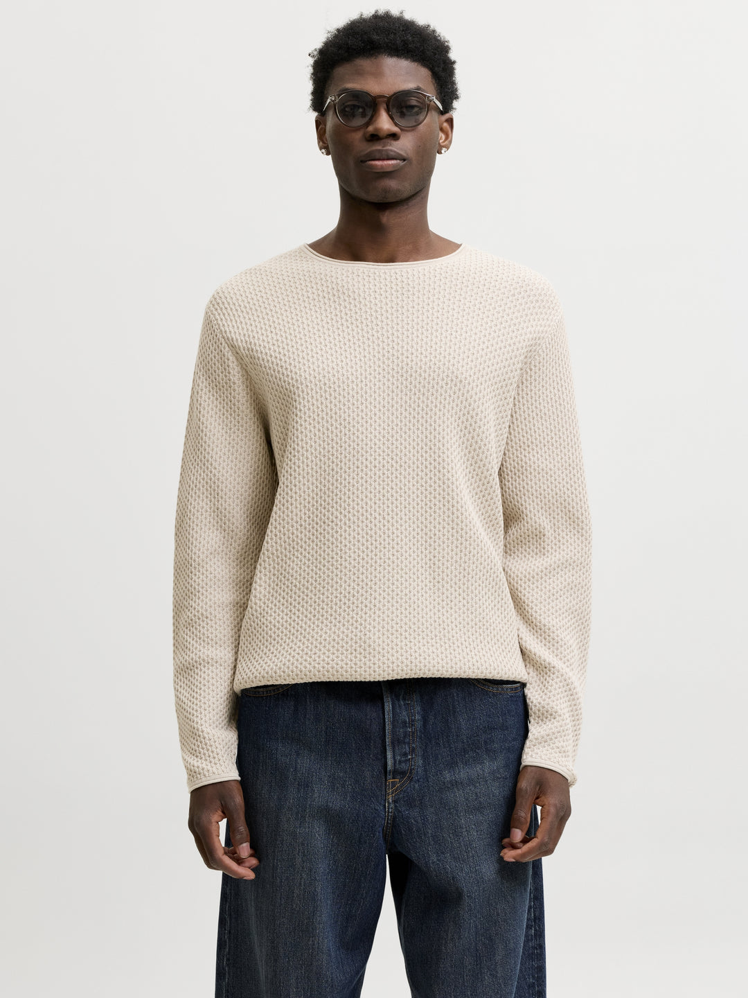 JPRBLUMASON KNIT CREW NECK SN, Silver Lining 176688 Bild 3