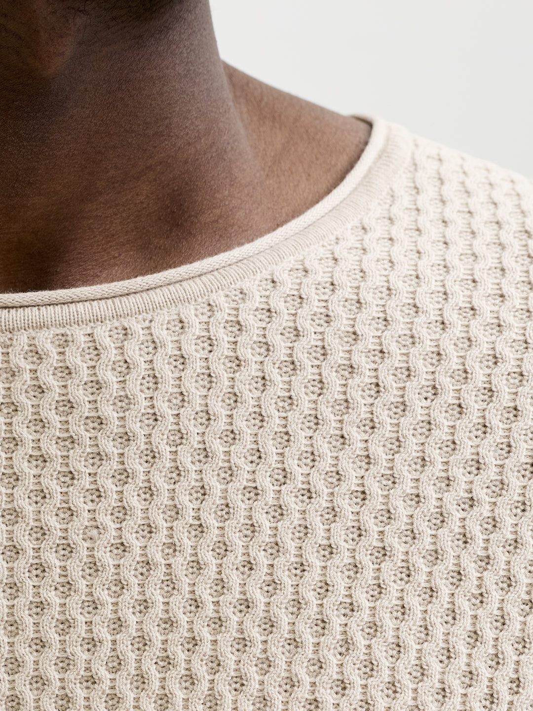 JPRBLUMASON KNIT CREW NECK SN, Silver Lining 176688 Bild 6