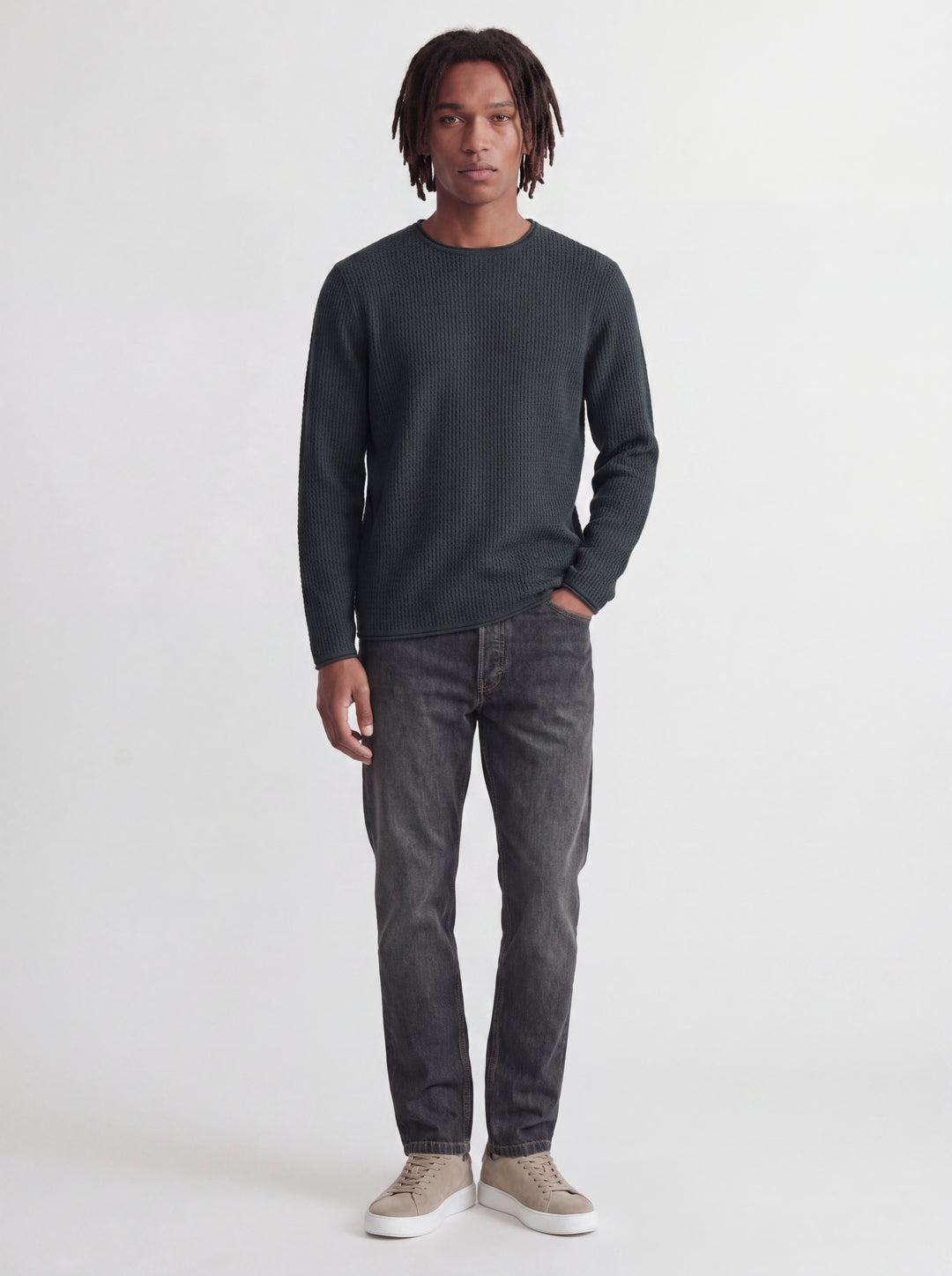 JPRBLUMASON KNIT CREW NECK SN, Scarab/Twist 177578001 Bild 6