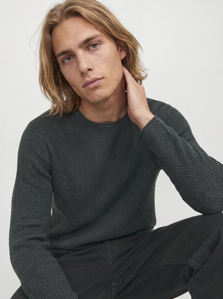 JPRBLUMASON KNIT CREW NECK SN, Scarab/Twist 177578001 Bild 8