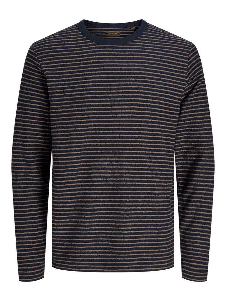 JPRBLUNATHAN STRIPED LS TEE, Dark Navy 175697 Bild 1