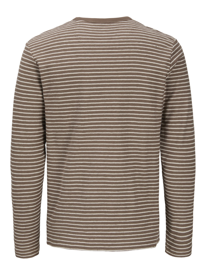 JPRBLUNATHAN STRIPED LS TEE, Walnut 176621 Bild 4