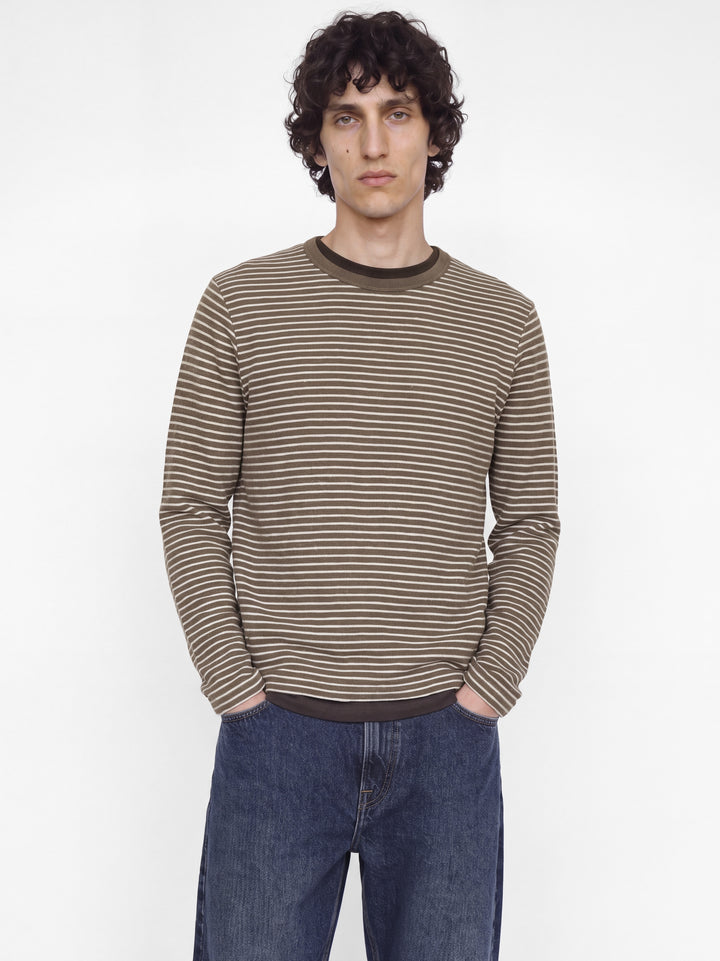 JPRBLUNATHAN STRIPED LS TEE, Walnut 176621 Bild 7