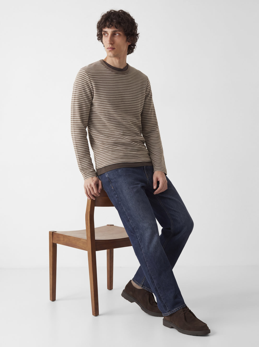 JPRBLUNATHAN STRIPED LS TEE, Walnut 176621 Bild 8