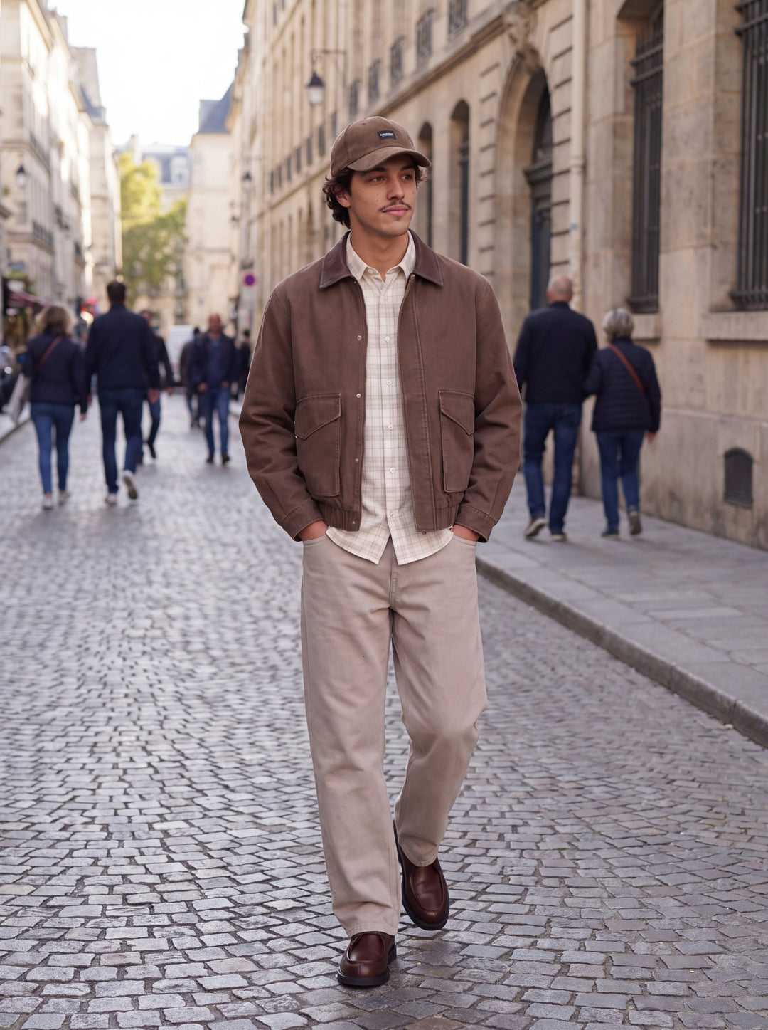 JPRBLURAY CORDUROY L/S SHIRT, Plaza Taupe/Check 176656001 Bild 3