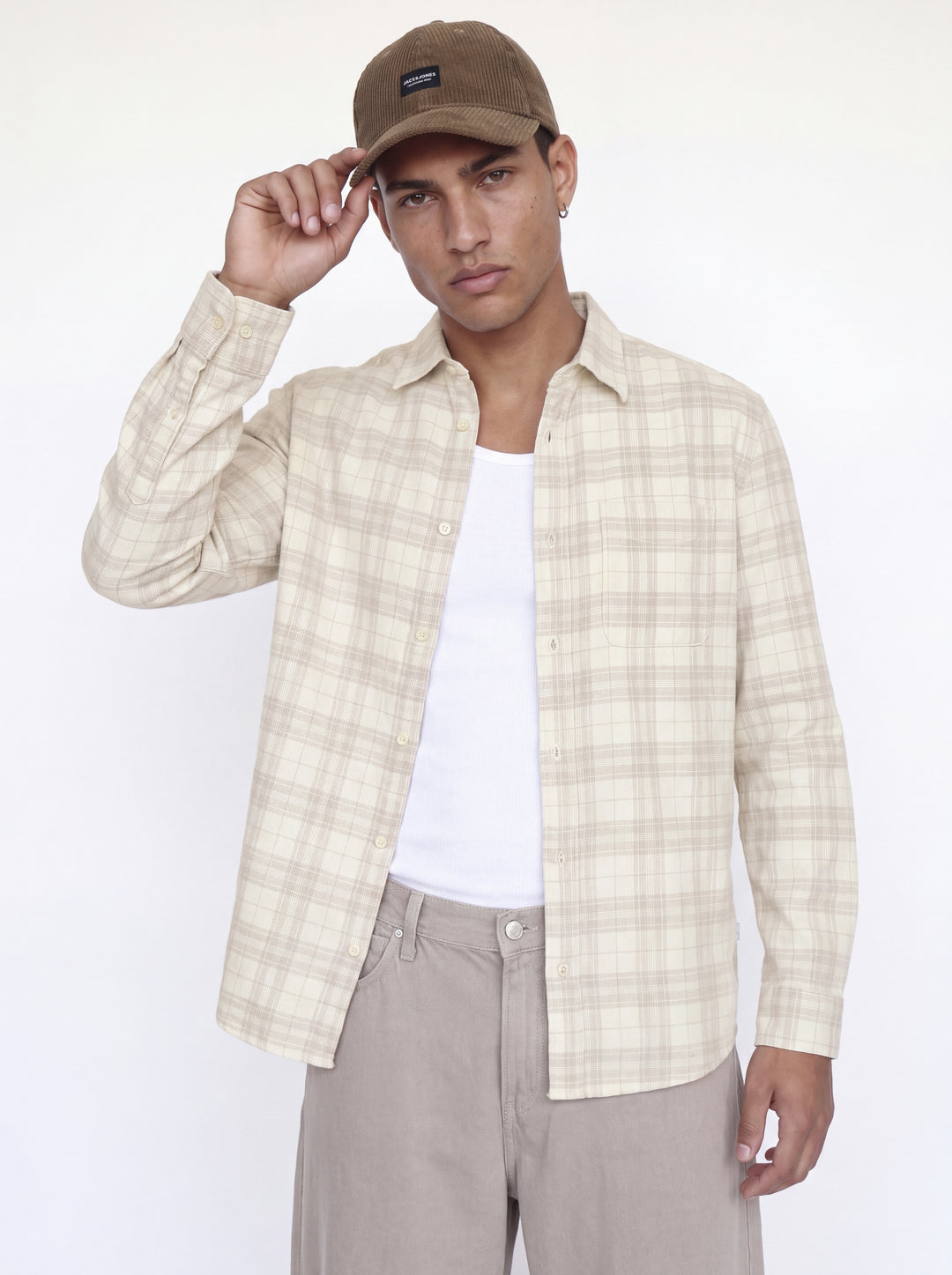 JPRBLURAY CORDUROY L/S SHIRT, Plaza Taupe/Check 176656001 Bild 7